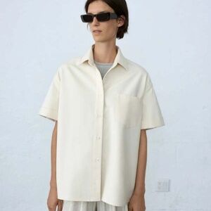 CORDERA Boxy Fit Shirt in Natural Oxford Cotton Overshirt 2023 One Size OG NWOT